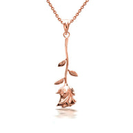Gold Rose Flower Pendant Necklace (Available in Yellow/Rose/White Gold)