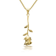 Gold Rose Flower Pendant Necklace (Available in Yellow/Rose/White Gold)