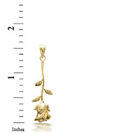 Gold Rose Flower Pendant Necklace (Available in Yellow/Rose/White Gold)