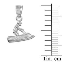 3D Jet Ski Silver Charm Necklace