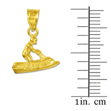 3D Jet Ski Gold Charm Pendant Necklace