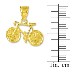 Gold Bicycle Charm Sports Pendant Necklace