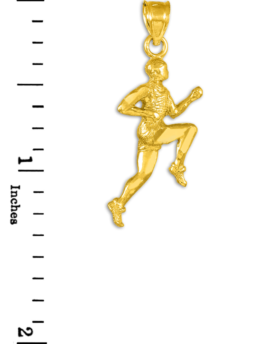 Solid Gold Runner Pendant Necklace (Available In Yellow/White Gold)