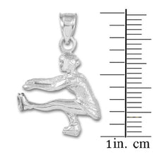 Ice Skater Silver Charm Pendant Necklace