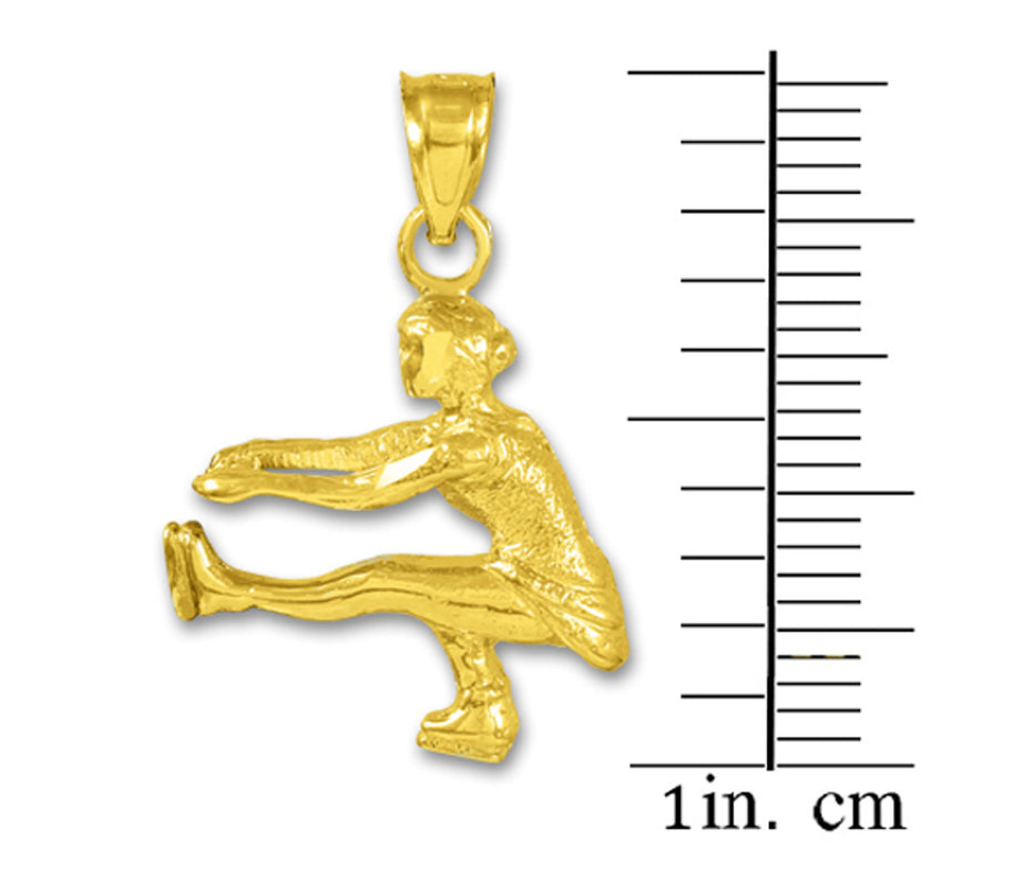 Ice Skater Gold Charm Pendant Necklace