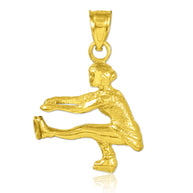 Ice Skater Gold Charm Pendant Necklace