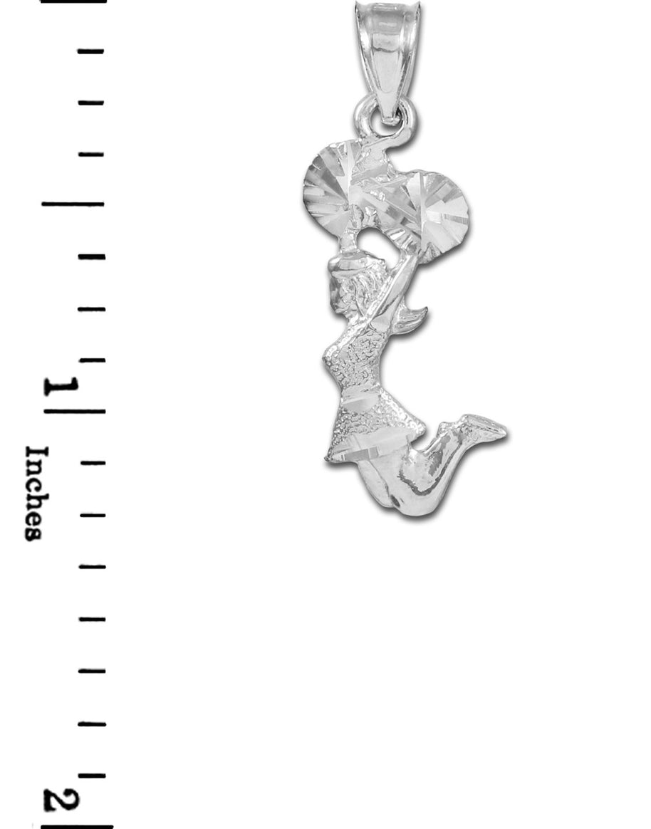 Silver Cheerleader Charm Pendant Necklace