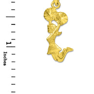 Gold Cheerleader Charm Pendant Necklace (Available In Yellow/White Gold)