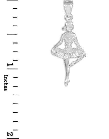 925 Sterling Silver Ballet Dance Charm Pendant Necklace