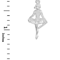 925 Sterling Silver Ballet Dance Charm Pendant Necklace