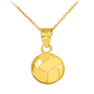 Gold Volleyball Charm Sports Pendant Necklace(Available in Yellow/White)