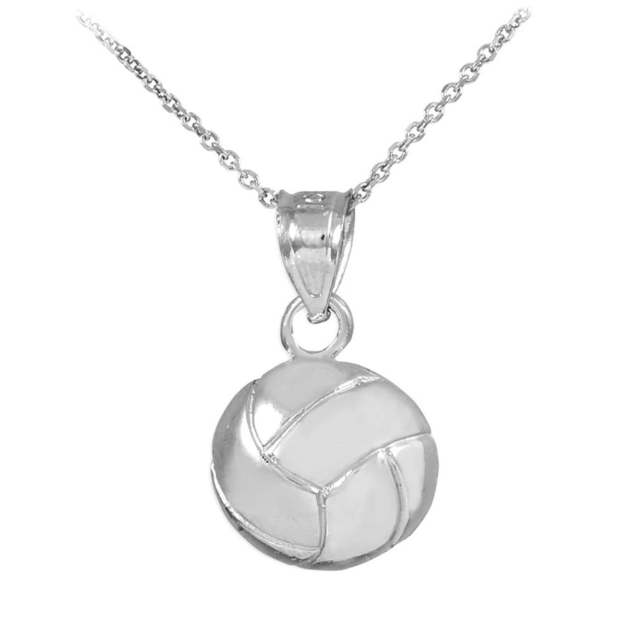 Gold Volleyball Charm Sports Pendant Necklace(Available in Yellow/White)