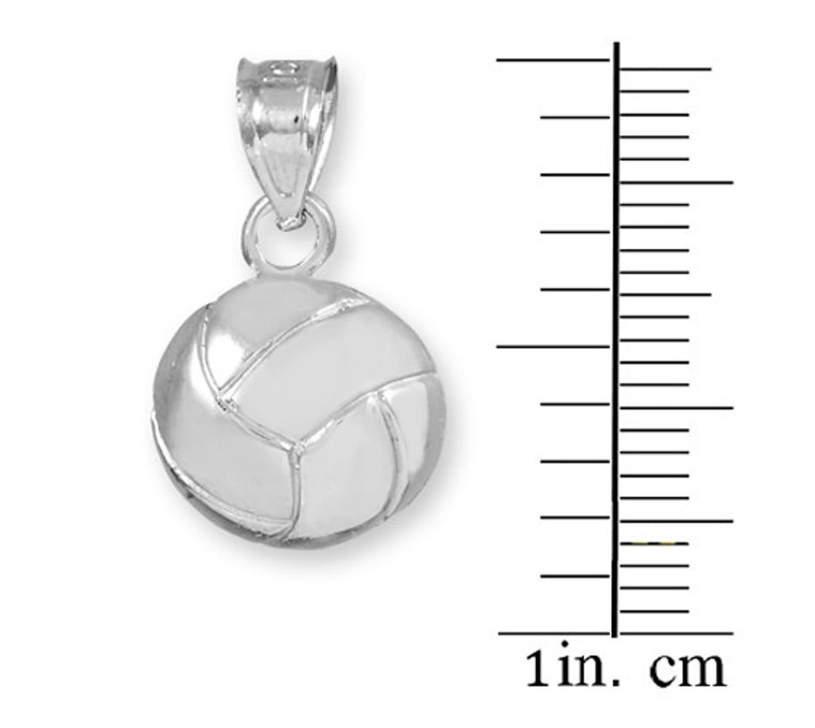 Gold Volleyball Charm Sports Pendant Necklace(Available in Yellow/White)