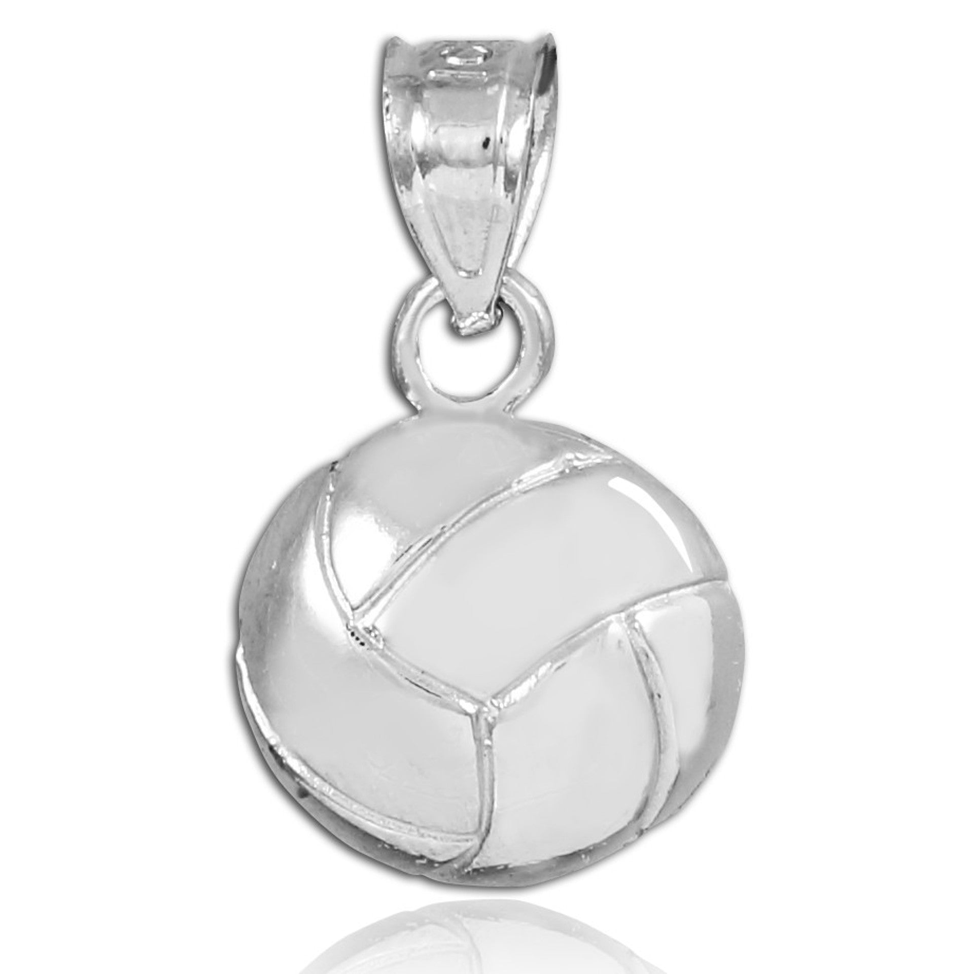 Gold Volleyball Charm Sports Pendant Necklace(Available in Yellow/White)