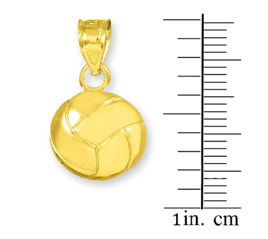 Gold Volleyball Charm Sports Pendant Necklace(Available in Yellow/White)