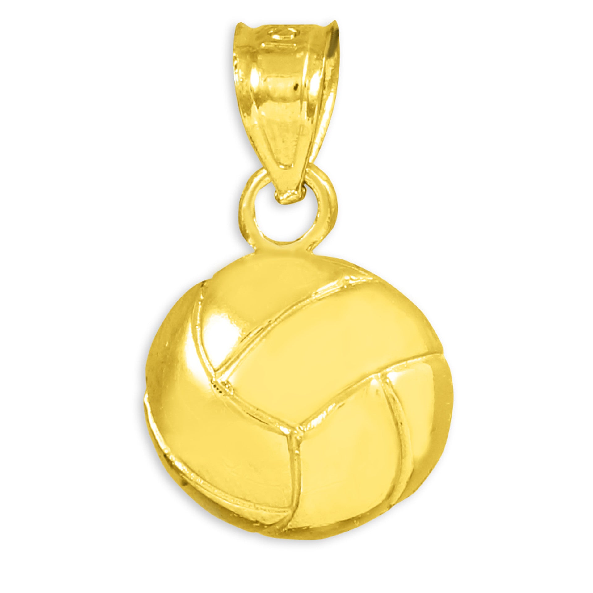 Gold Volleyball Charm Sports Pendant Necklace(Available in Yellow/White)