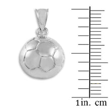 .925 Sterling Silver Soccer Ball Fútbol Sports Pendant Necklace