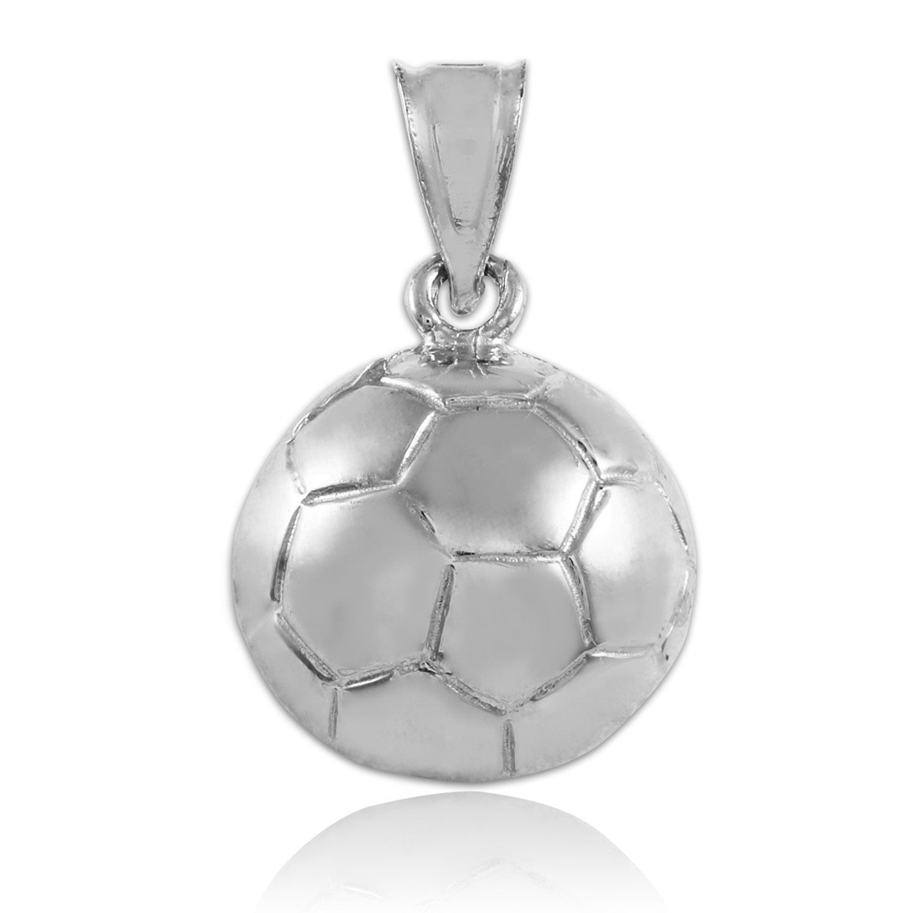 .925 Sterling Silver Soccer Ball Fútbol Sports Pendant Necklace