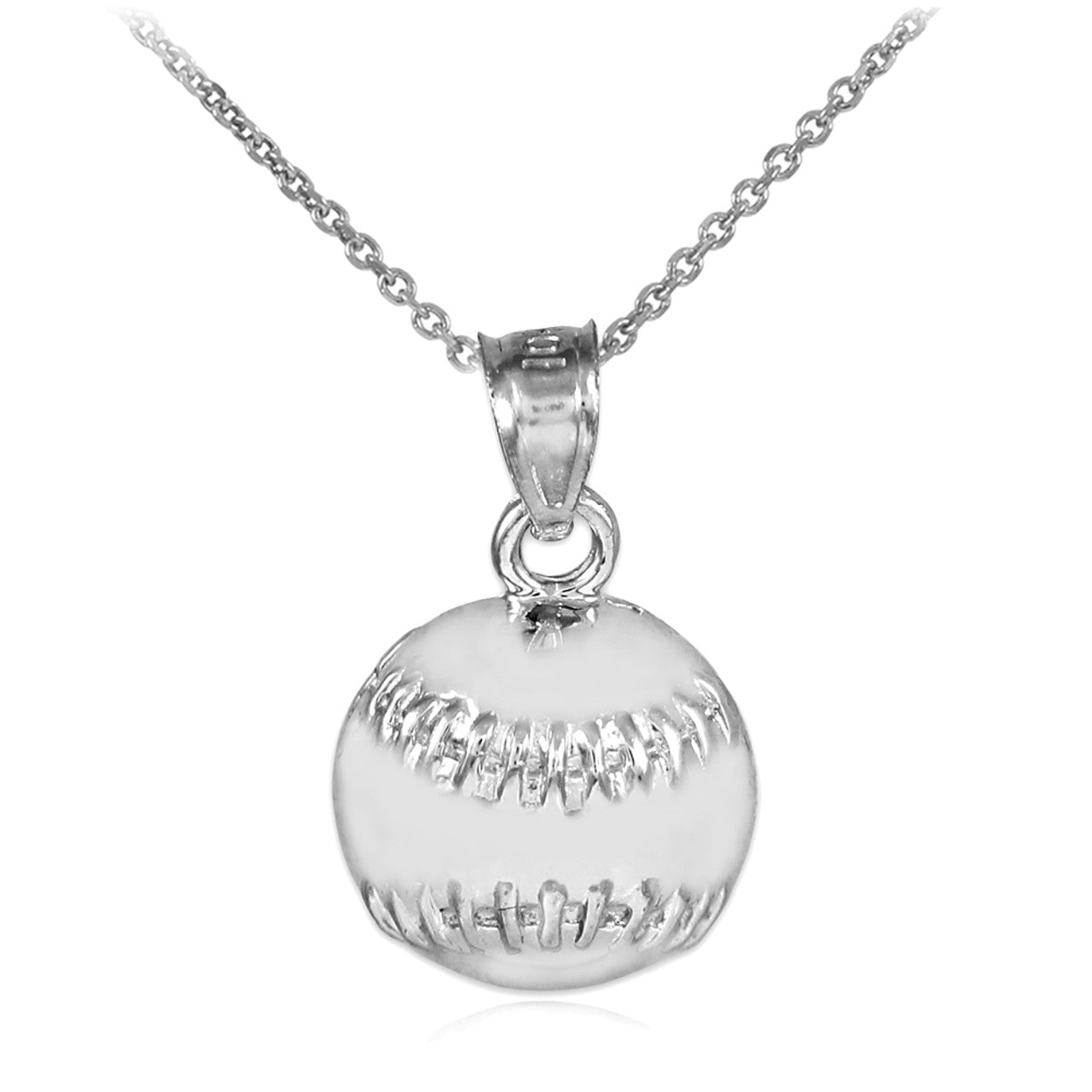 Silver Baseball/Softball Charm Sports Pendant Necklace