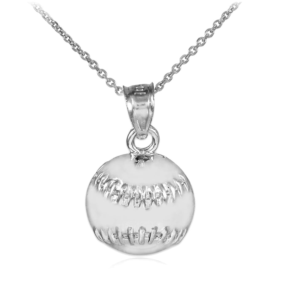 Silver Baseball/Softball Charm Sports Pendant Necklace