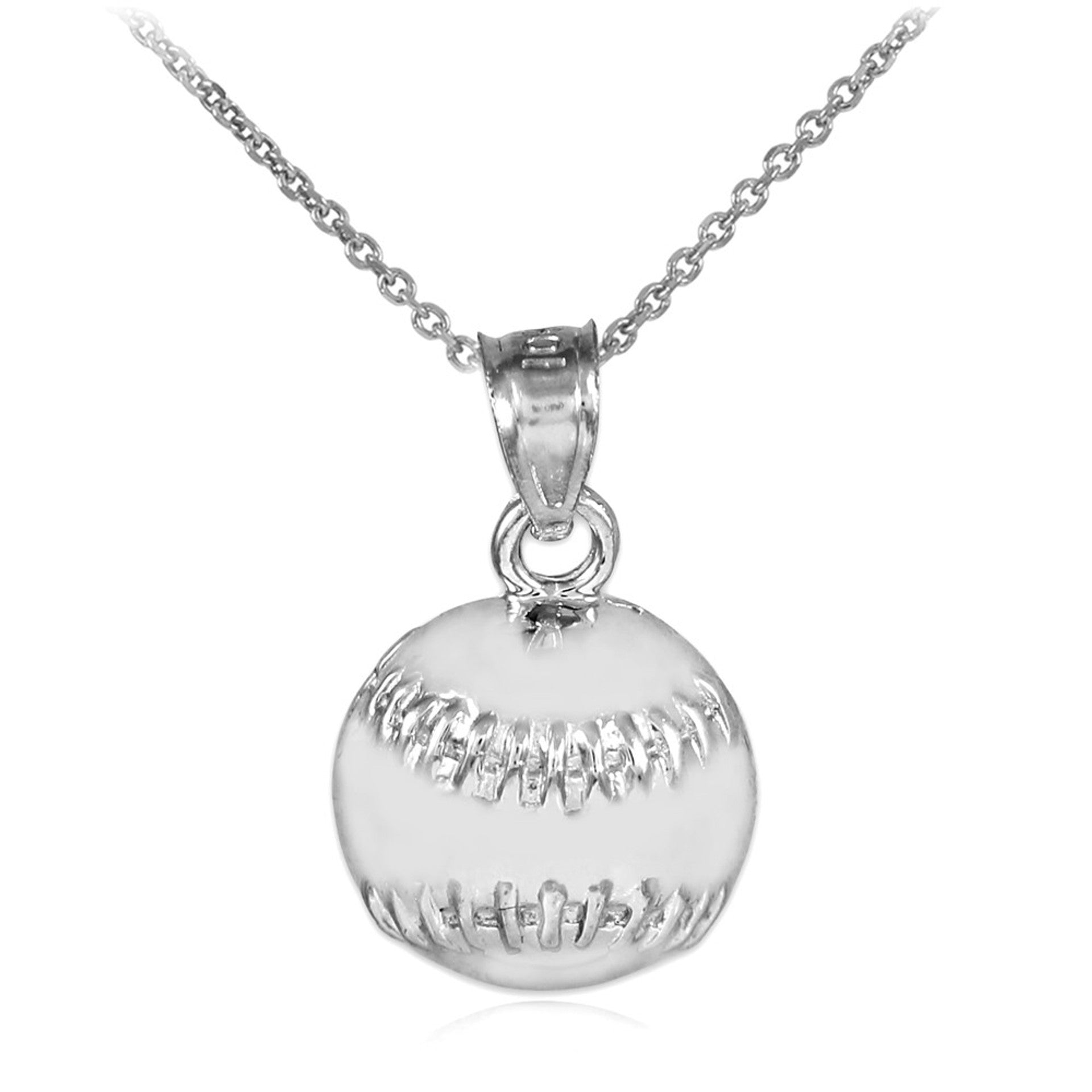 Gold Baseball/Softball Charm Sports Pendant Necklace(Available in Yellow/Rose/White Gold)