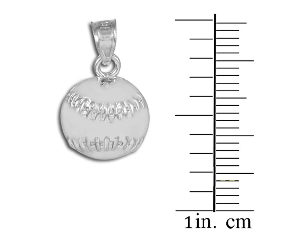 Silver Baseball/Softball Charm Sports Pendant Necklace