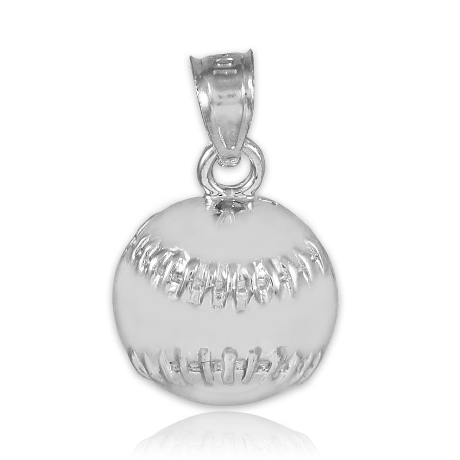 Silver Baseball/Softball Charm Sports Pendant Necklace