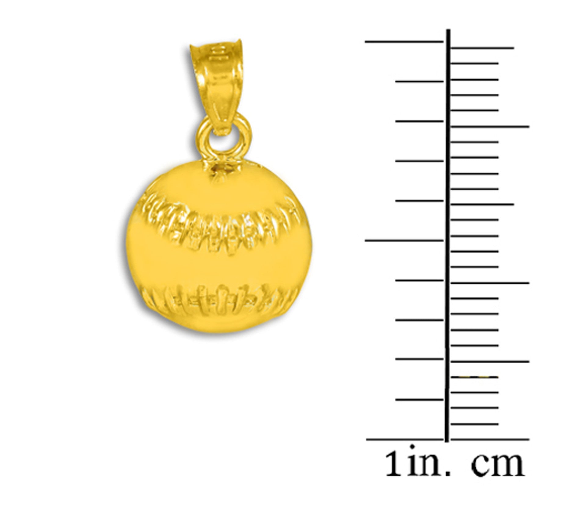 Gold Baseball/Softball Charm Sports Pendant Necklace(Available in Yellow/Rose/White Gold)