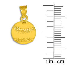 Gold Baseball/Softball Charm Sports Pendant Necklace(Available in Yellow/Rose/White Gold)