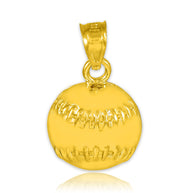 Gold Baseball/Softball Charm Sports Pendant Necklace(Available in Yellow/Rose/White Gold)