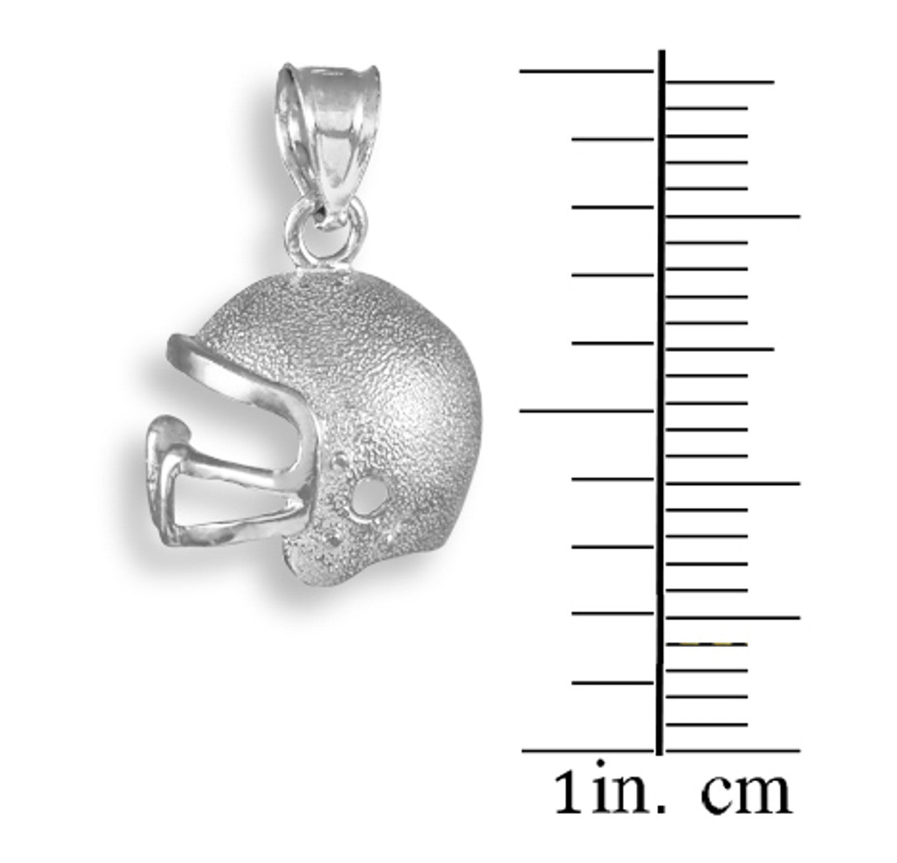 Silver Football Helmet Charm Pendant Necklace