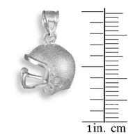 Silver Football Helmet Charm Pendant Necklace