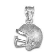 Silver Football Helmet Charm Pendant Necklace