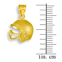 Solid Gold Football Helmet Charm Pendant Necklace(Available in Yellow/White Gold)