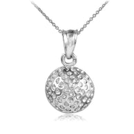 Gold Golf Ball Sports Pendant Necklace (Available in Yellow/Rose/White Gold)