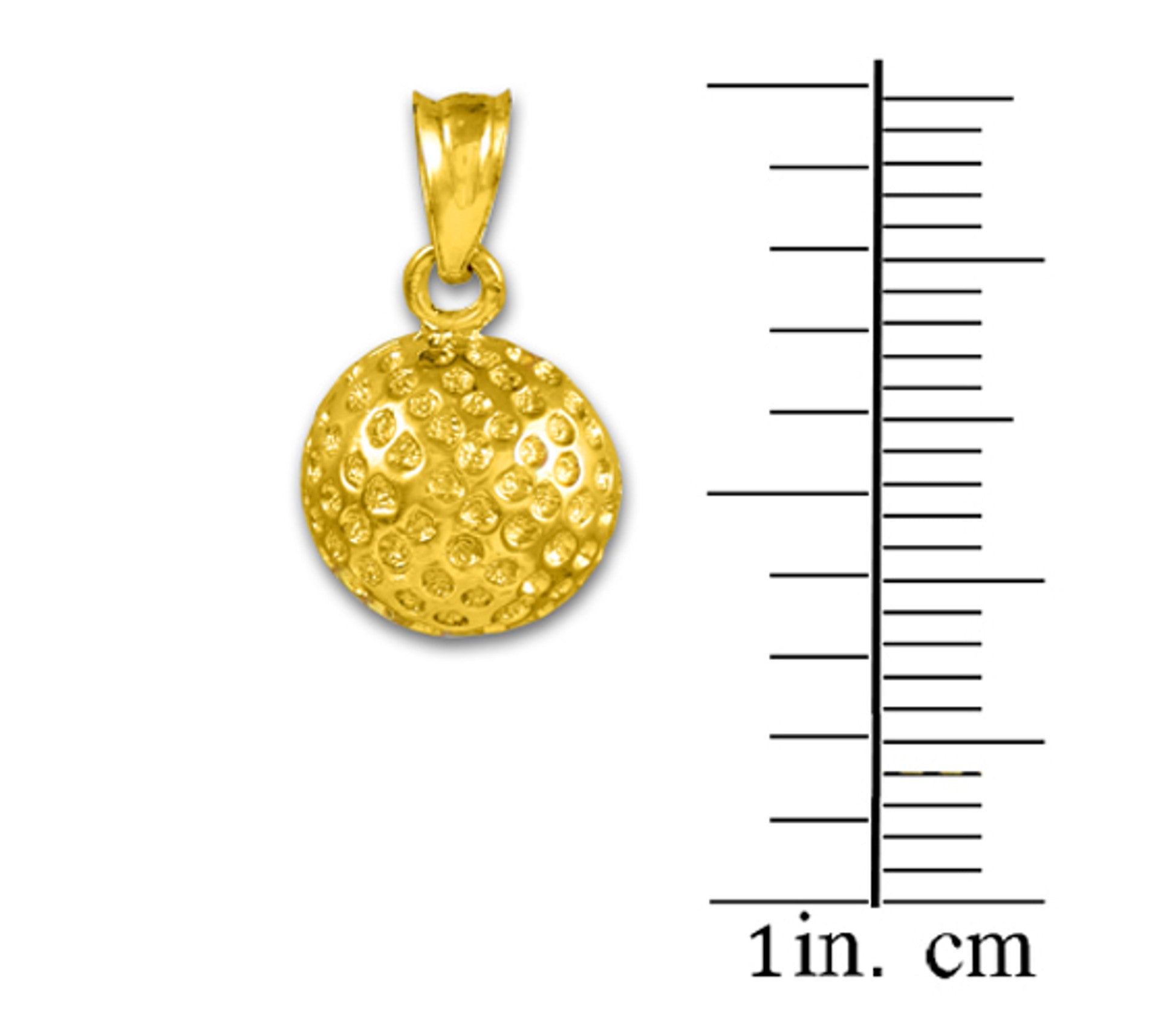 Gold Golf Ball Sports Pendant Necklace (Available in Yellow/Rose/White Gold)