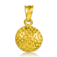 Gold Golf Ball Sports Pendant Necklace (Available in Yellow/Rose/White Gold)