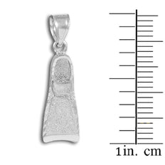 925 Sterling Silver Scuba Flipper 3D Charm Pendant