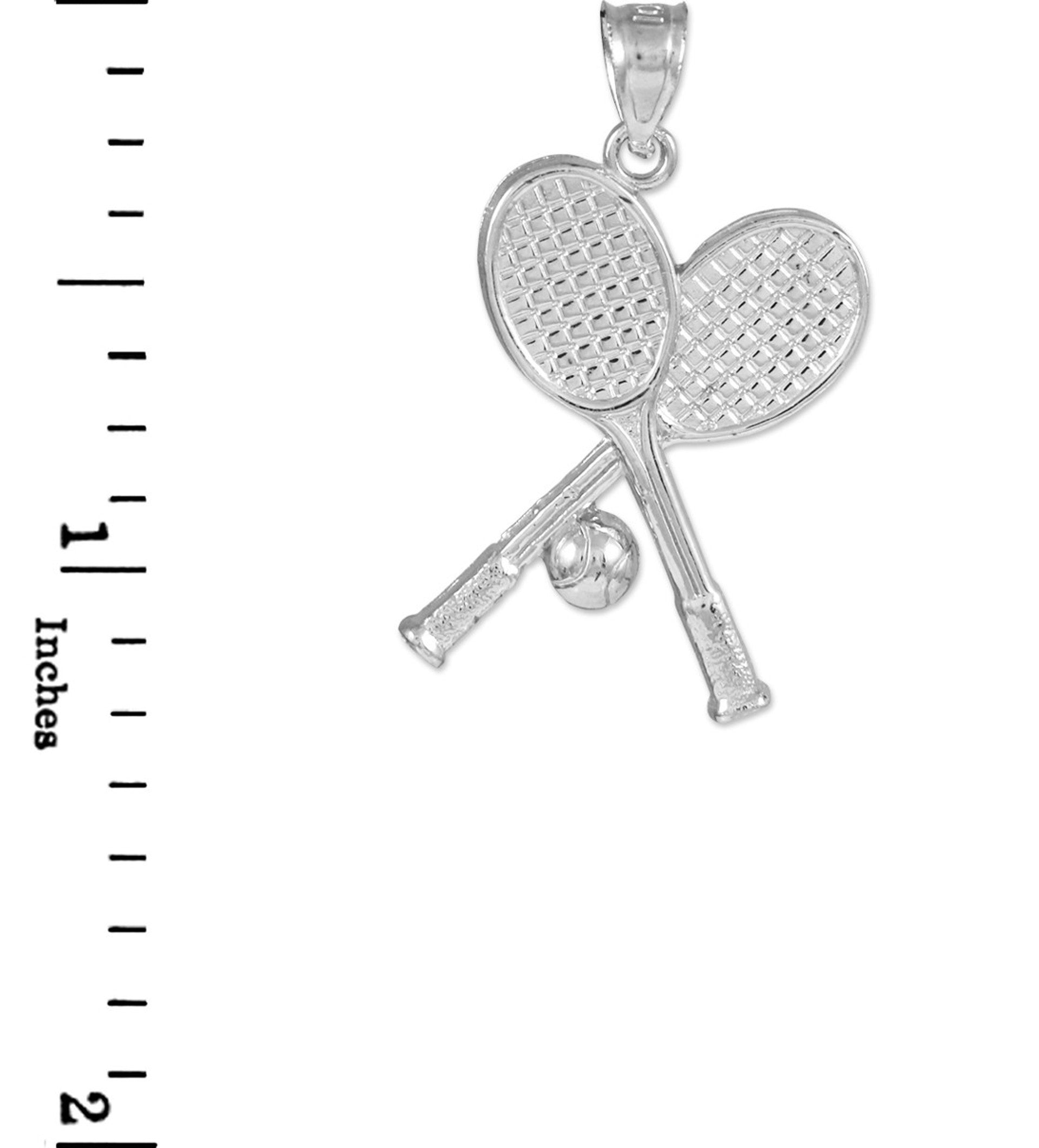 Tennis Racquets and Ball Gold Charm Sports Pendant Necklace(Available in Yellow/White Gold)