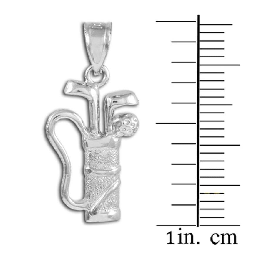 Golf Bag Silver Charm Sports Pendant Necklace