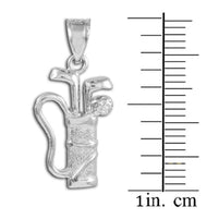 Golf Bag Silver Charm Sports Pendant Necklace