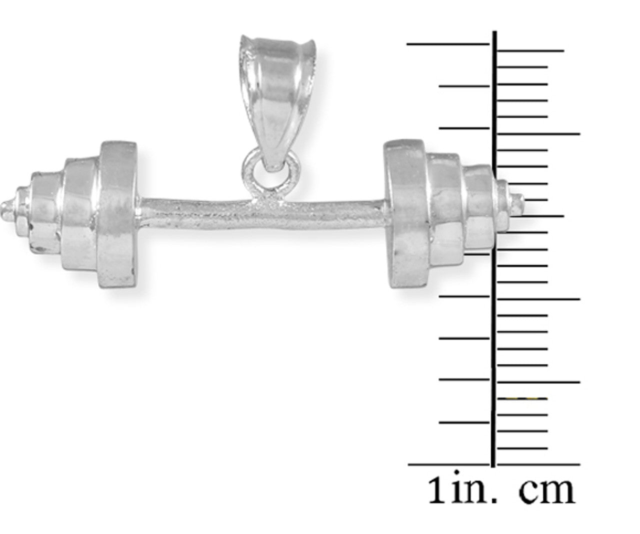 .925 Sterling Silver Dumbbell Charm Sports Pendant Necklace
