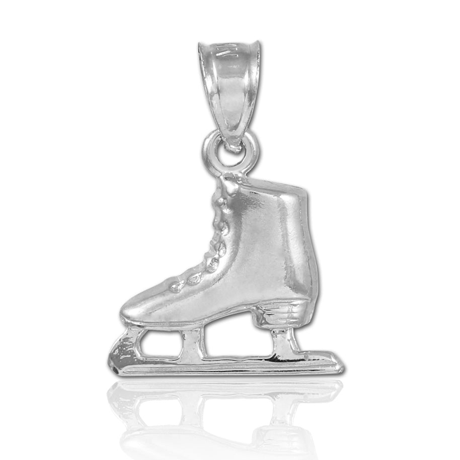 Silver Ice Skate Charm Necklace