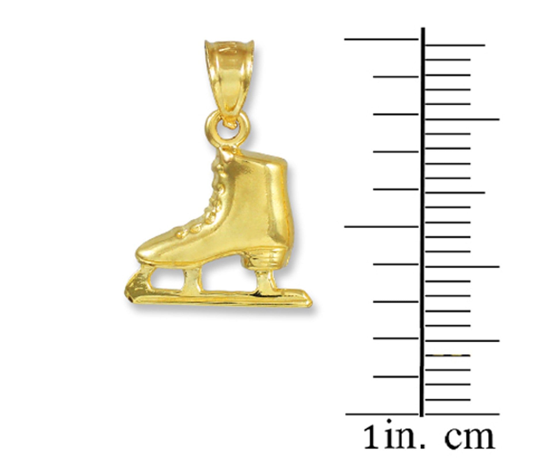 Gold Ice Skate Charm Necklace (Available in Yellow/Rose/White Gold)