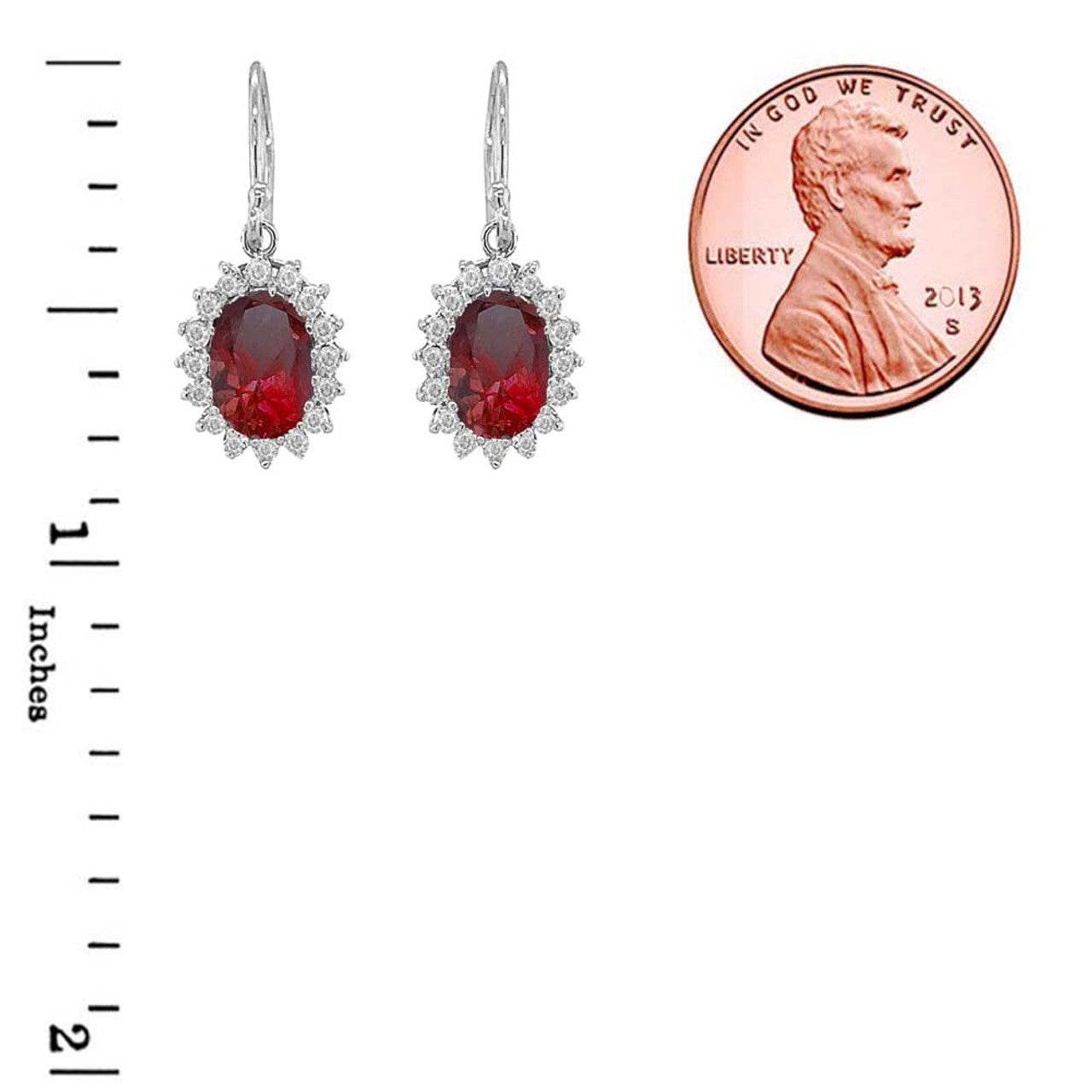 Genuine Stones Oval-Shaped Fancy Dangle Earrings in Sterling Silver