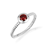 .925 Sterling Silver Custom Lab Created Birthstone Rope Ring