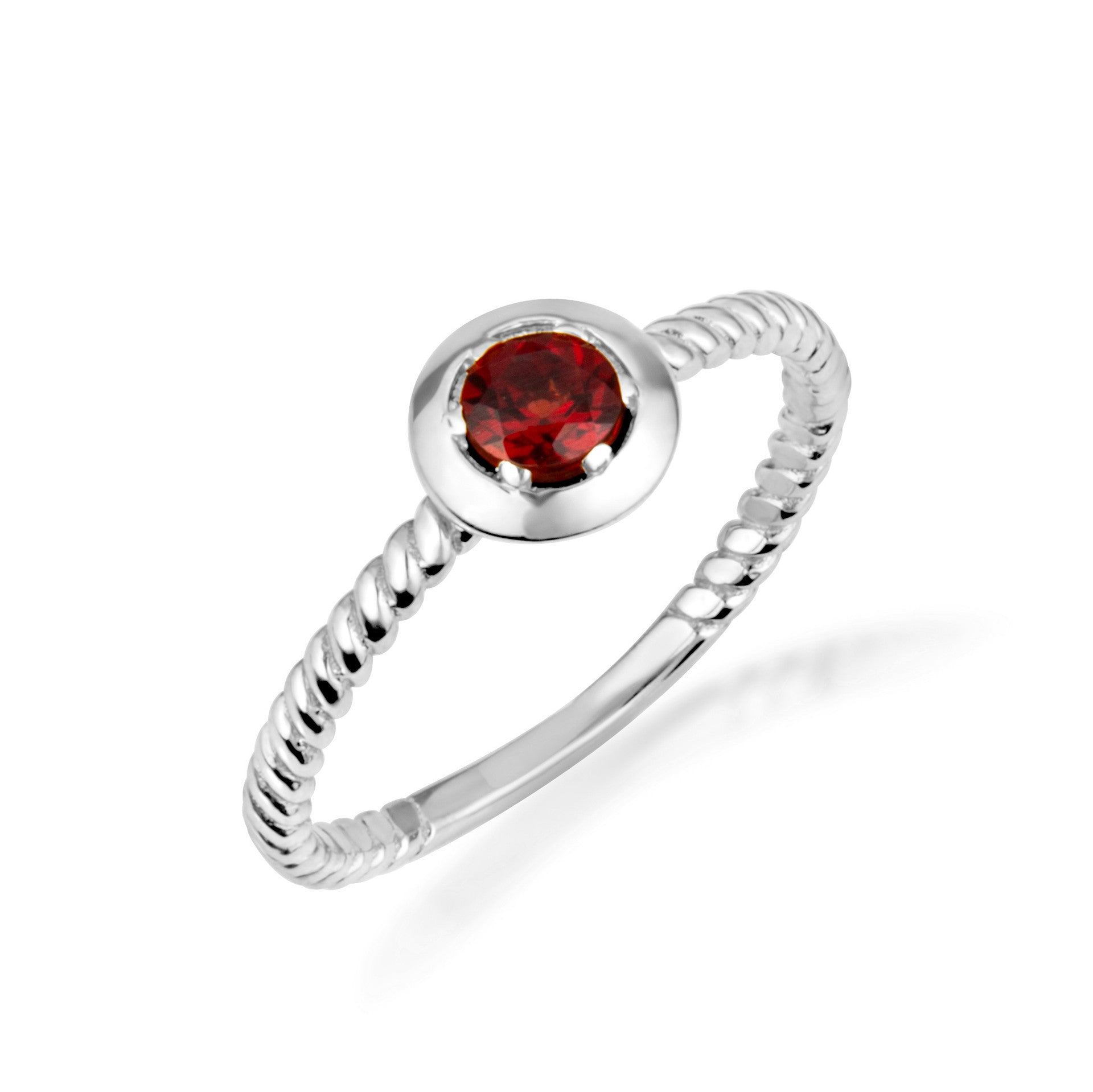 Silver Stackable Custom Birthstone Ring