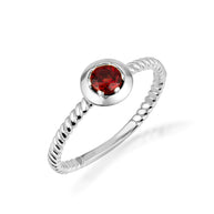 Silver Stackable Custom Birthstone Ring