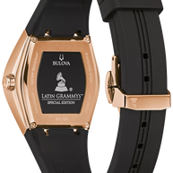 Bulova 97L163 Gemini Crystal Black Dial Silicone Ladies Watch