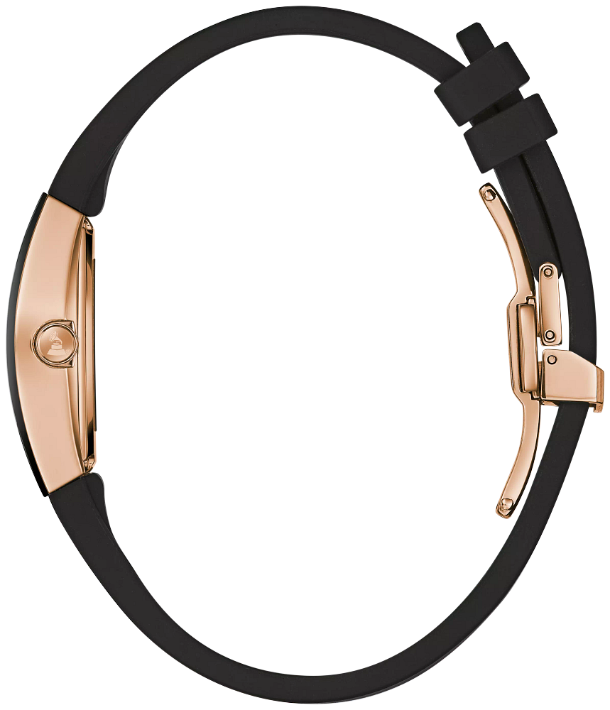 Bulova 97L163 Gemini Crystal Black Dial Silicone Ladies Watch